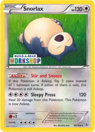 Details about   NWT  Build-A-Bear Snorlax  Pokemon with  Sound 