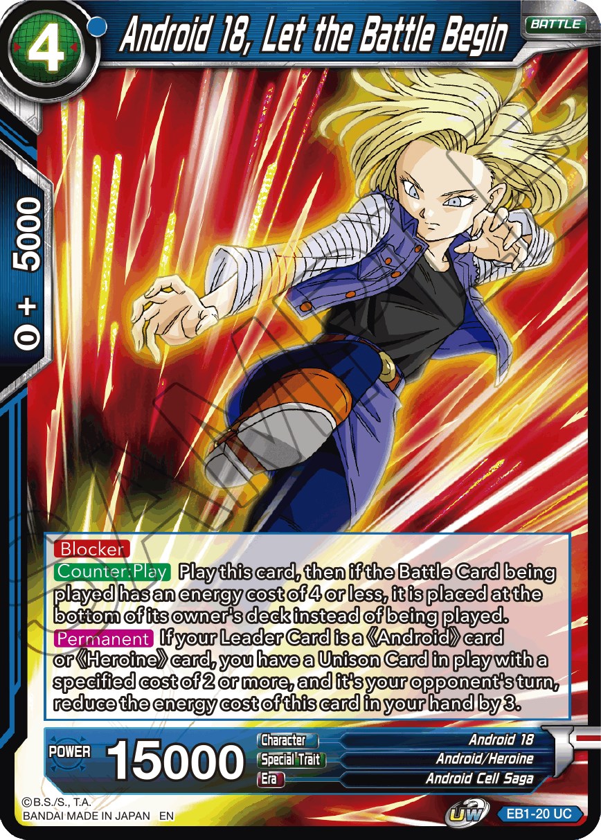 Android 18, Let the Battle Begin - Battle Evolution Booster - Dragon Ball  Super: Masters