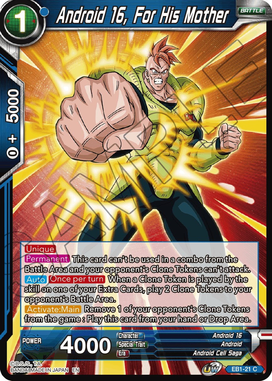 Android 16, For His Mother - Battle Evolution Booster - Dragon Ball Super:  Masters