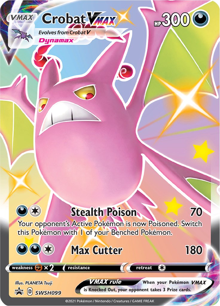 Carta Gigante Pokemon Crobat VMAX Shiny Português Card Original Copag Promo  SWSH099 Pronta Entrega - Escorrega o Preço