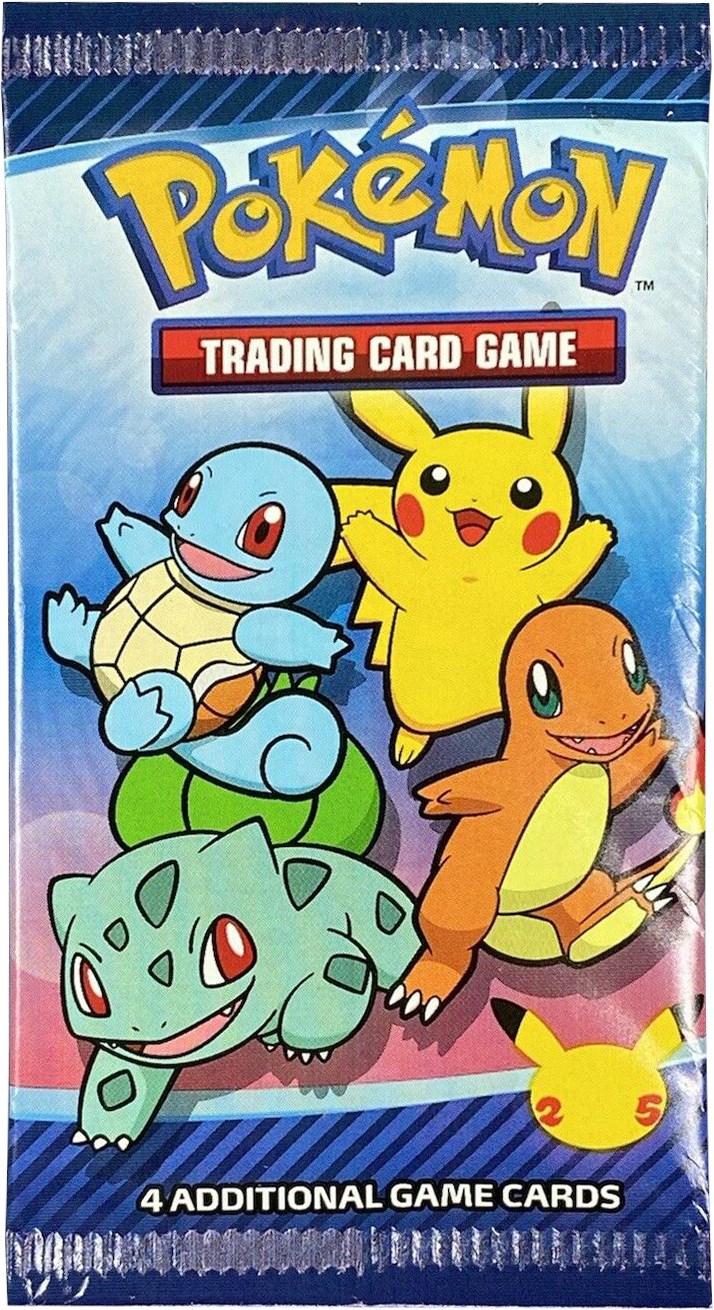 Nintendo Pokemon 25th Anniversary McDonalds Pikachu Box Toy Art Set 2 BLUE  Promo Cards 2021 Booster Pack SEALED