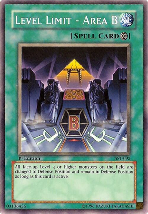 Level Limit Area B Ancient Sanctuary YuGiOh