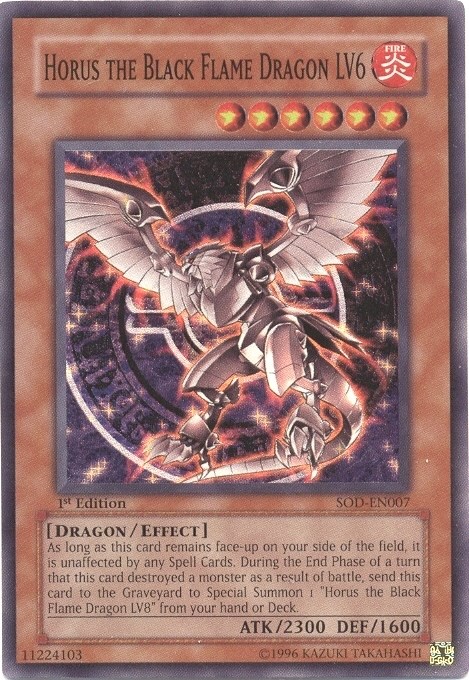 Yugioh Card | Horus the Black Flame Dragon LV4 Rare | SOD-JP006 Japanese