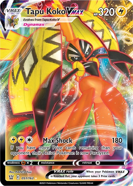 Carta Pokemon Tapu Koko Vmax Lendário Estilos De Batalha Ee5 no Shoptime