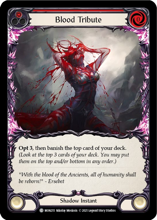 Blood Tribute (Red) Monarch Flesh and Blood TCG