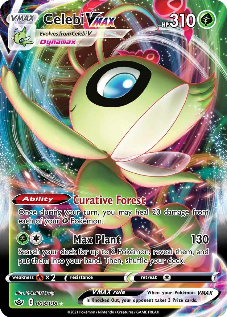 Carta Pokémon Lendário Celebi Vmax Original Pt + 50 Cartas