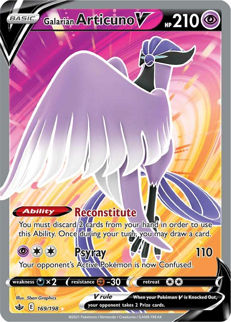 Articuno de Galar V Cartão Pokémon CRE V Full Art em segunda mão