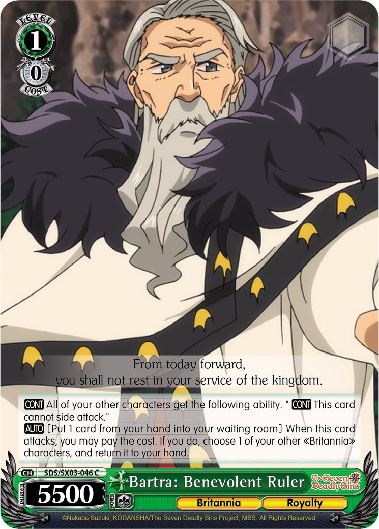Bartra: Benevolent Ruler - The Seven Deadly Sins - Weiss Schwarz