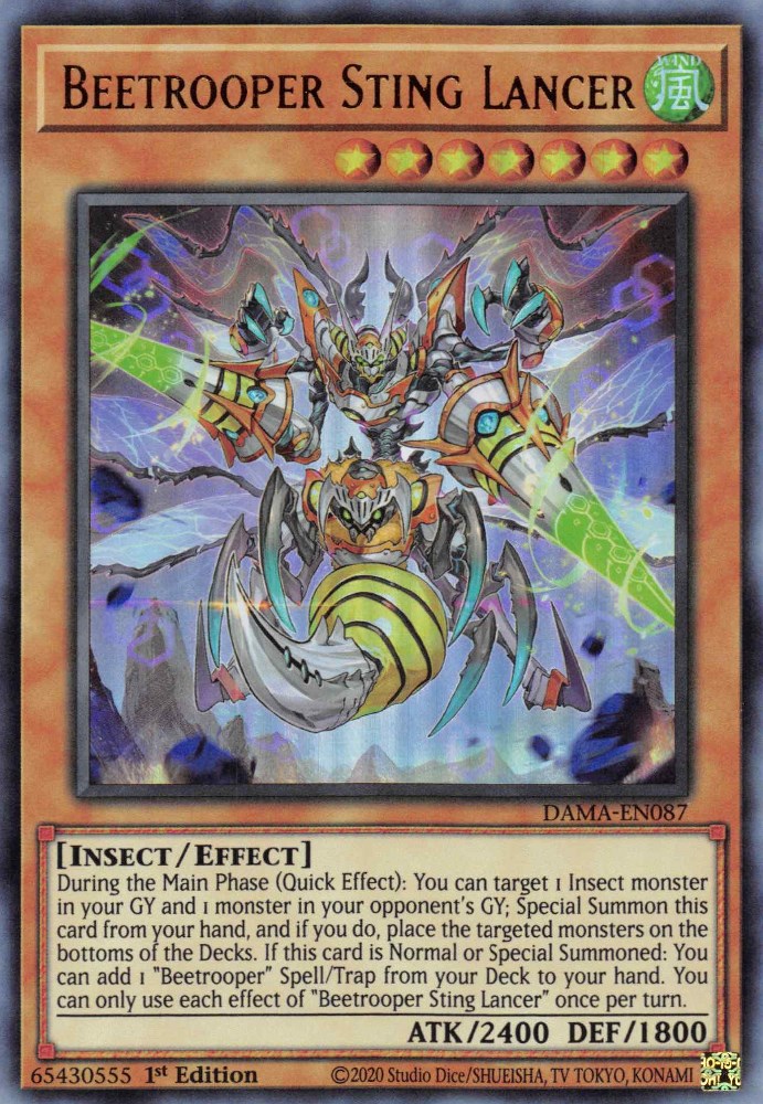 Beetrooper Sting Lancer Dawn of Majesty YuGiOh