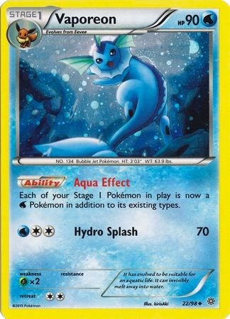 Vaporeon - 22/98 (Cosmos Holo) - Miscellaneous Cards & Products