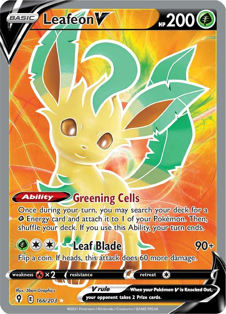 Leafeon V (Full Art) - SWSH07: Evolving Skies - Pokemon