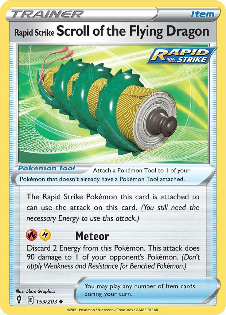 Rapid Strike Scroll of the Flying Dragon SWSH07 Evolving Skies Pokemon