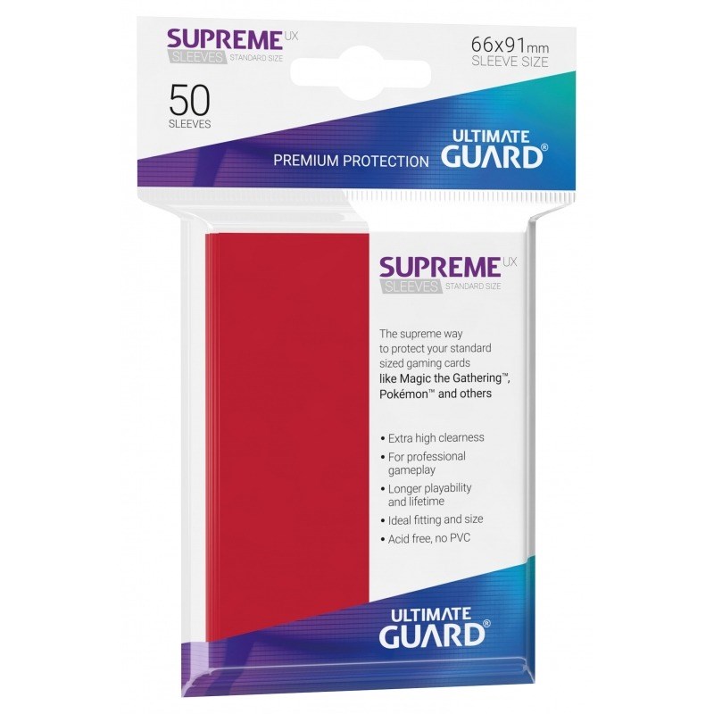 Gloss Sleeve Supreme UX Sleeves Red (50Pack) Ultimate Guard Card