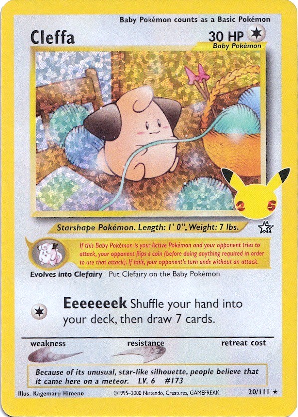 Rare Pokemon Card Cleffa Holo Celebrations 25th 20/111 