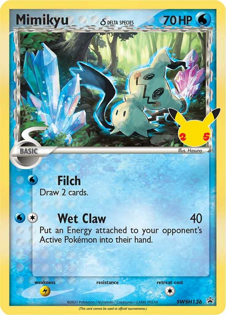 Mimikyu (Delta Species) - SWSH136 - SWSH: Sword & Shield Promo Cards -  Pokemon