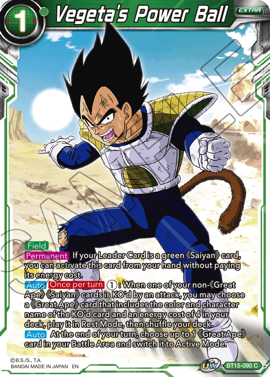 2022 DRAGON BALL SUPER #55 VEGETA Bandai PERU Trading Cards TCG