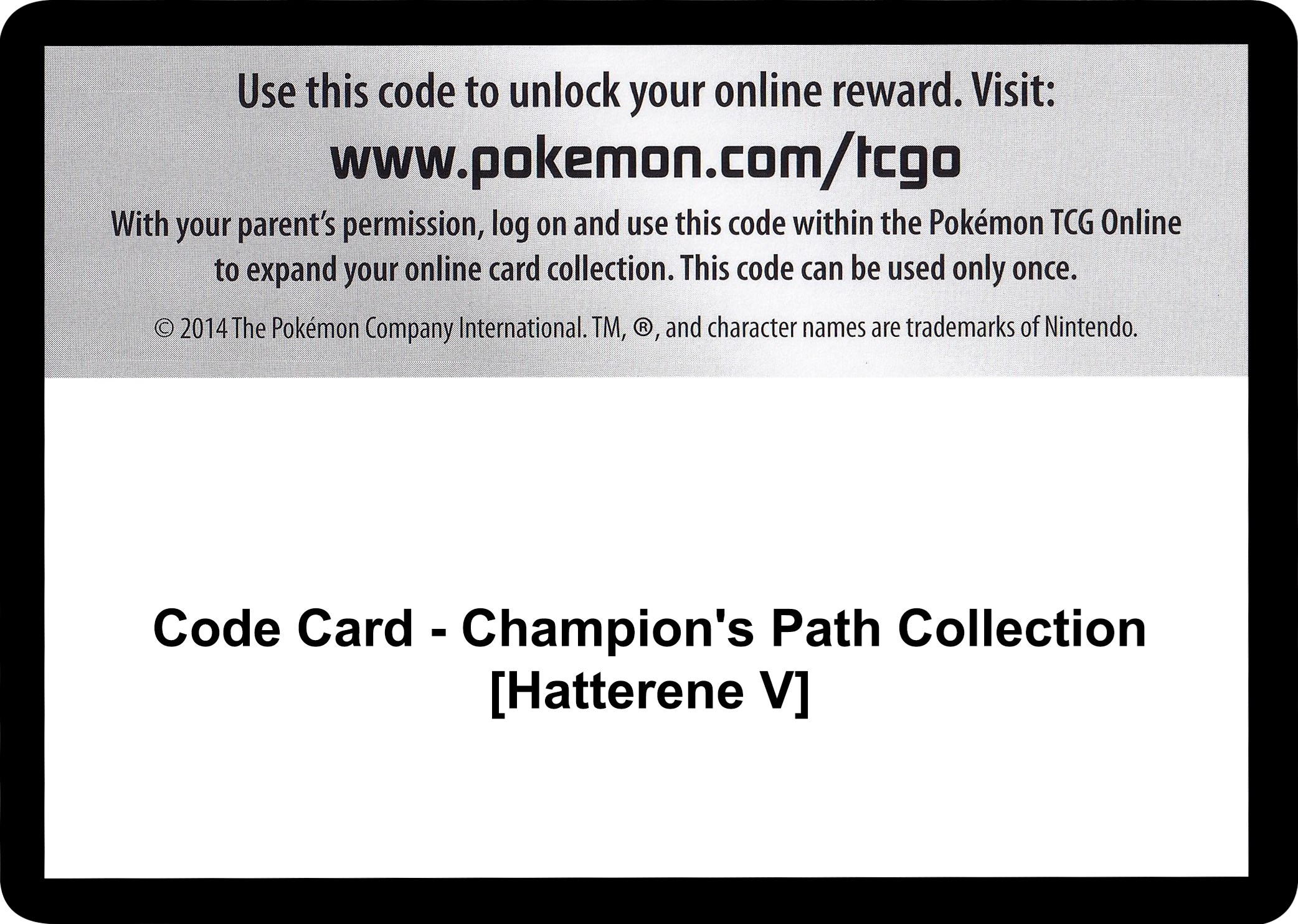 Code Card - Champion's Path Collection [Hatterene V] - Champion's Path -  Pokemon