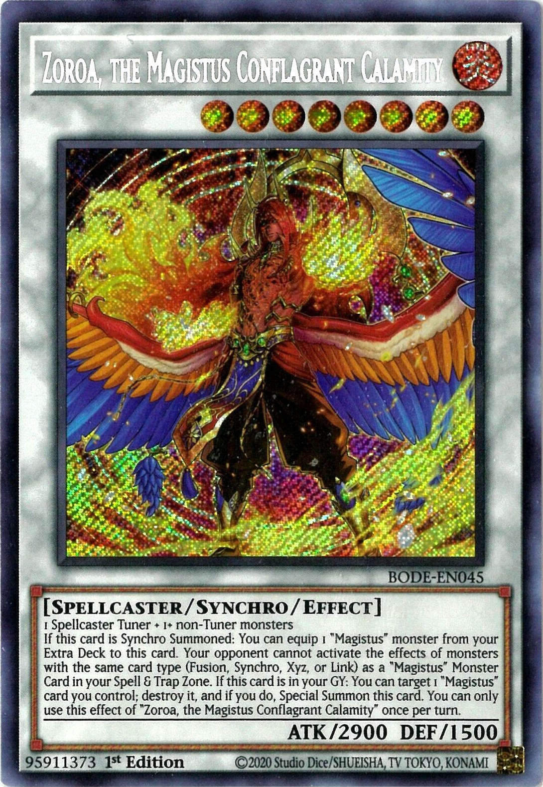 Zoroa The Magistus Conflagrant Calamity Burst Of Destiny YuGiOh