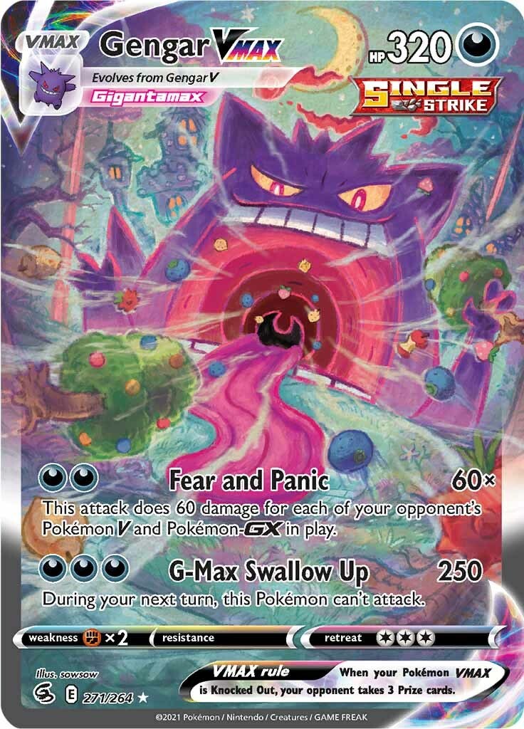 Gengar V & Vmax - 157/264 Fusion Strike - Pokemon Ultra Rare 2 Card Lot