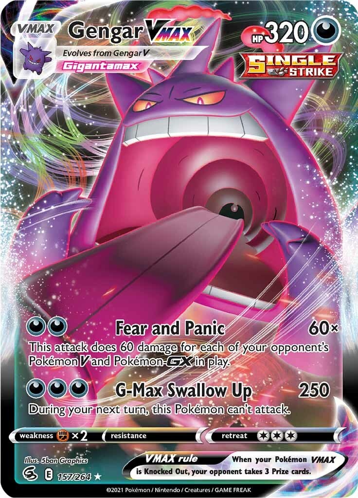 Carta Pokémon Gengar Vmax Gigamax, Noivern V e Audino Mega Ex, Produto  Masculino Pokemon Usado 67932119