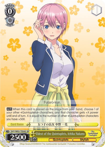 Eldest of the Quintuplets, Ichika Nakano (SR) - The Quintessential  Quintuplets - Weiss Schwarz