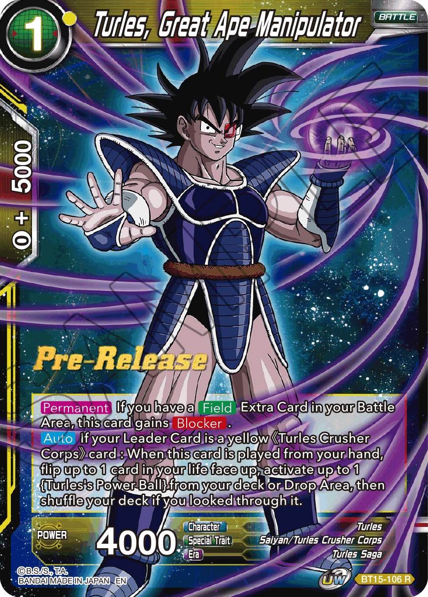 Turles Great Ape Manipulator Saiyan Showdown Pre Release Cards