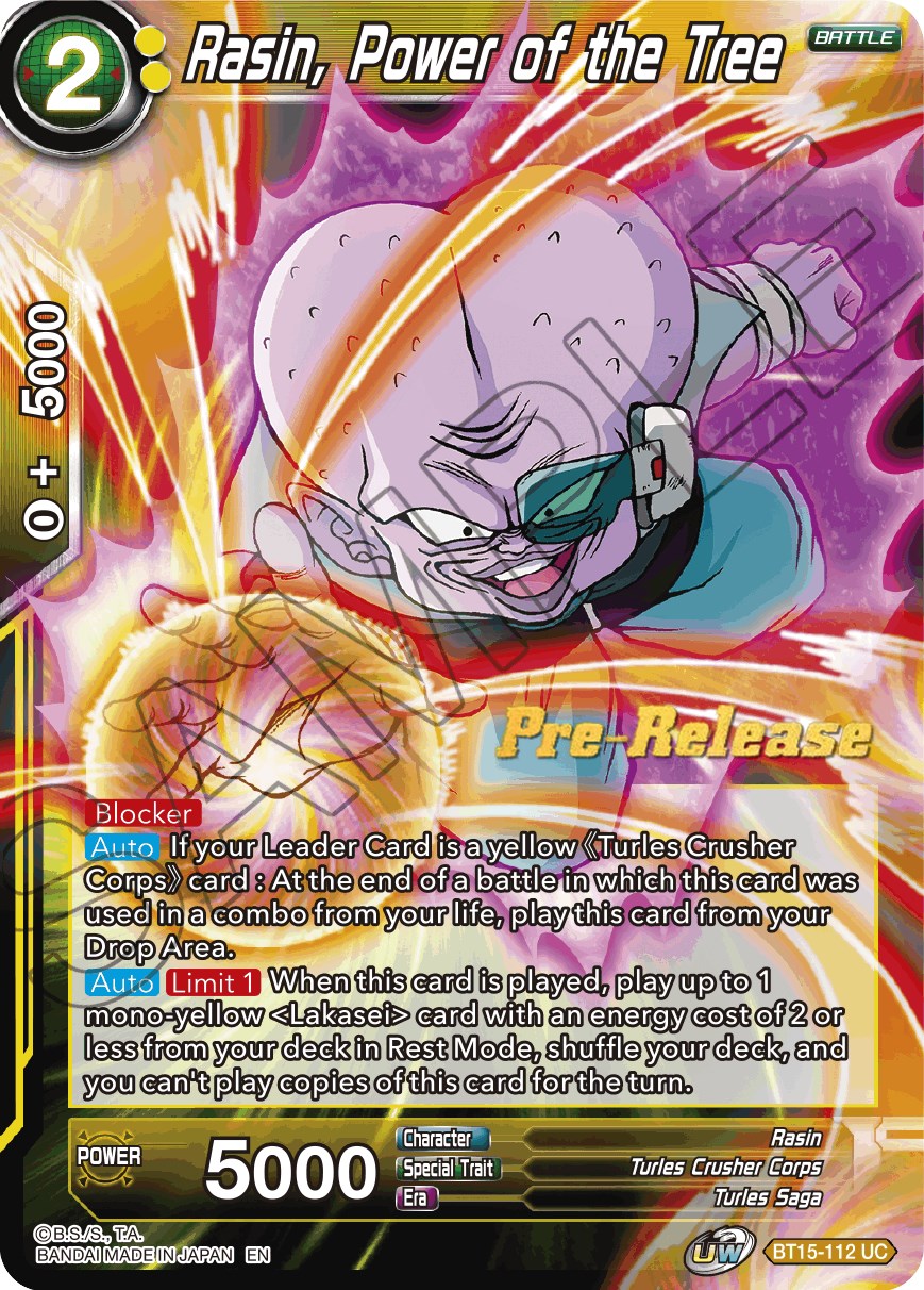 Rasin, Power of the Tree - Saiyan Showdown Pre-Release Cards - Dragon Ball  Super CCG