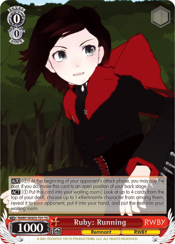 Ruby: Running - RWBY - Weiss Schwarz