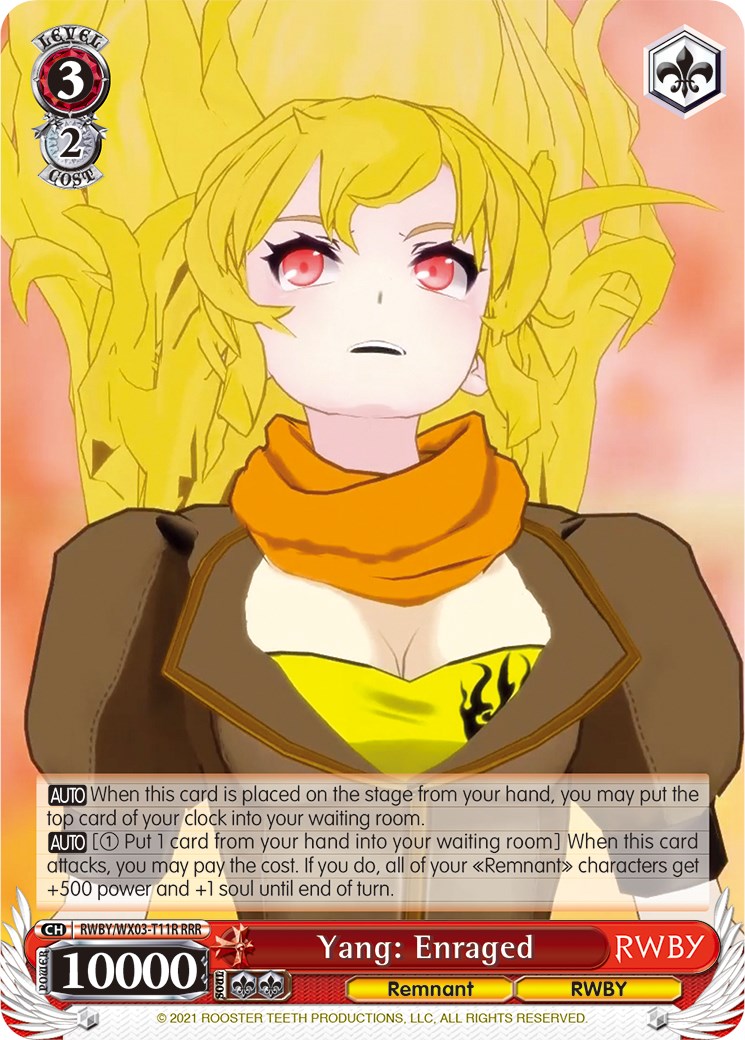 Yang: Enraged (RRR) - RWBY - Weiss Schwarz