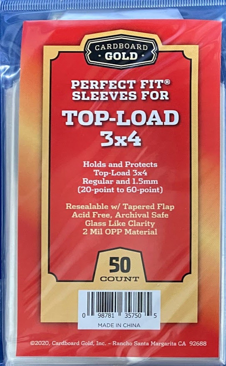 Perfect Fit Sleeves for 3x4 Toploaders [20pt to 60pt] (50Count