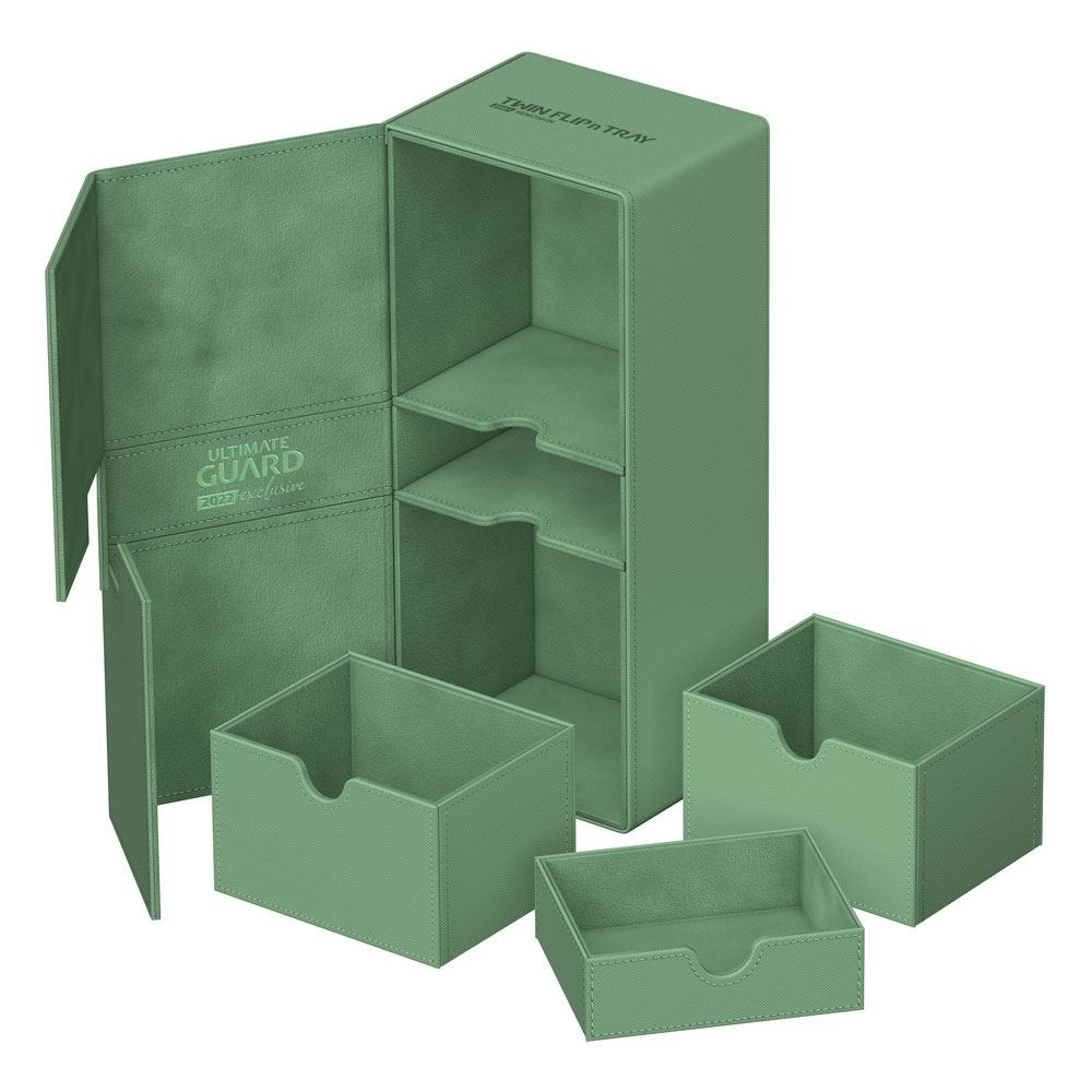 Ultimate Guard 200 Card Twin Flip N Tray XenoSkin Deck Case Green for sale online 