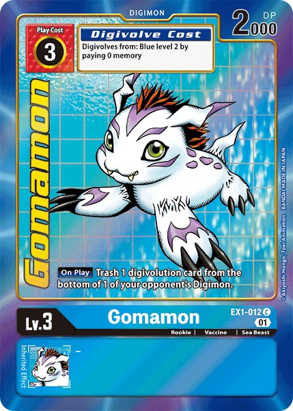 13 Gomamon 16 of 34 Rookie Digimons 2000 Digimon CCG Card NM