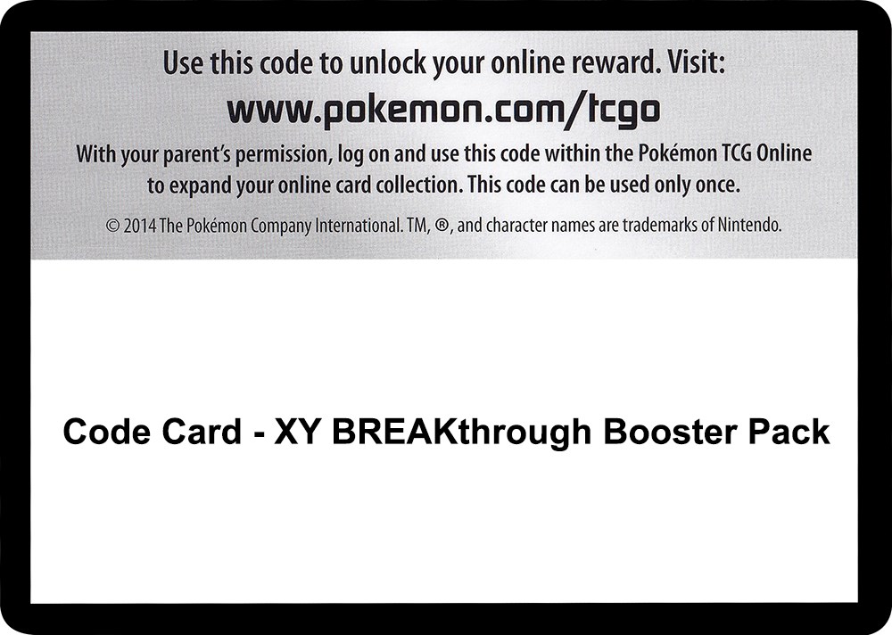 50 XY Breakthrough Codes Pokemon TCG Online Booster Pack Free Shipping 