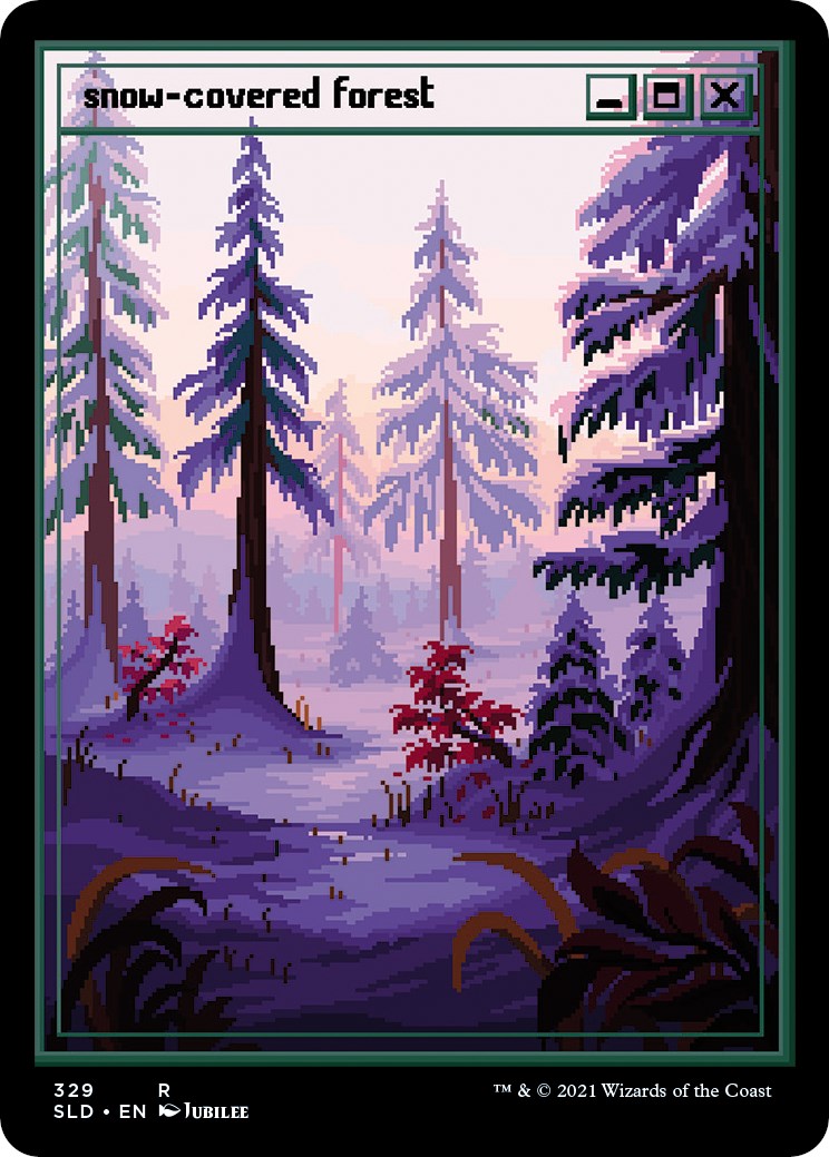 Snow-Covered Forest (PixelSnowLands.jpg) - Secret Lair Drop Series