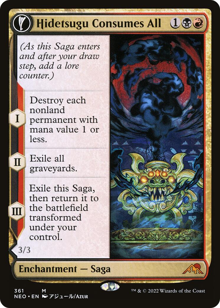 Magic: The Gathering - Hidetsugu, Devouring Chaos (378) | Kamigawa: Neon Dynasty Showcase Rare | Black Legendary Ogre Demon