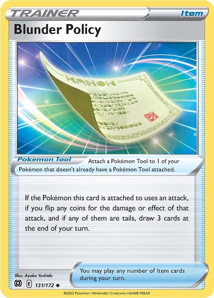 REVERSE HOLO Blunder Policy 131/172 NM - Brilliant Stars Pokemon Card