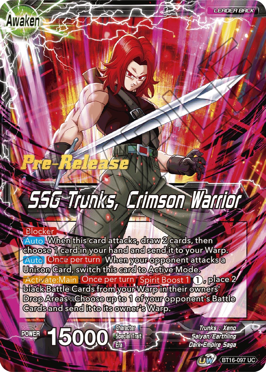 Trunks // SSG Trunks, Crimson Warrior Realm of the Gods PreRelease