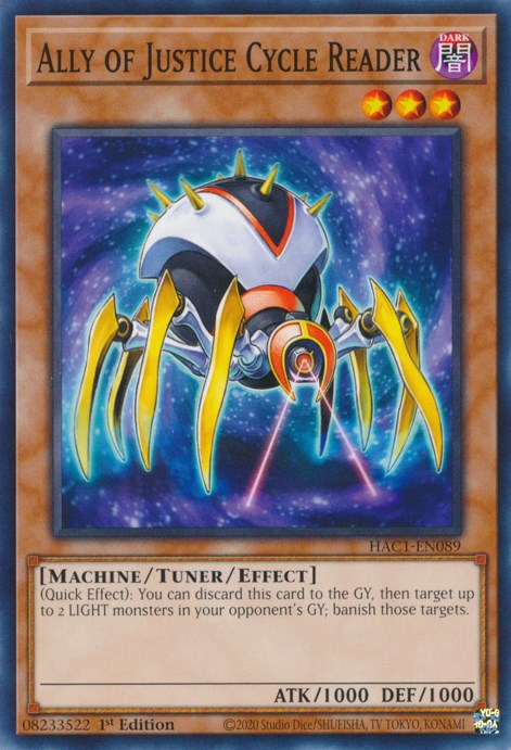 Ally of Justice Cycle Reader Hidden Arsenal: Chapter 1 YuGiOh
