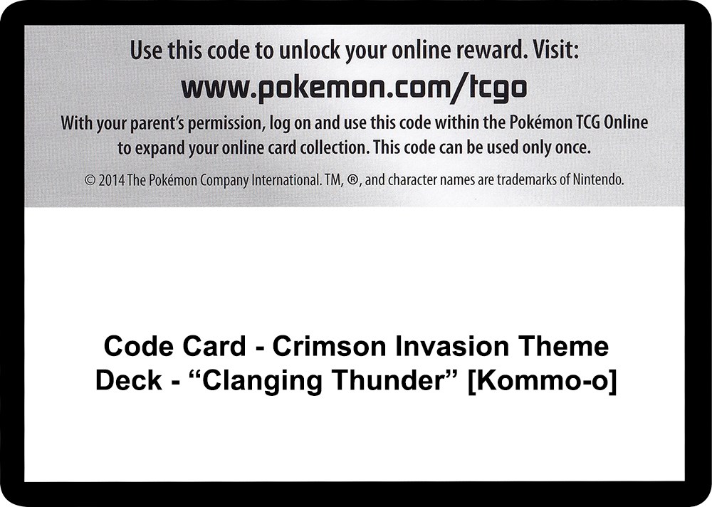 Pokemon Crimson Invasion Kommo-o Theme Deck