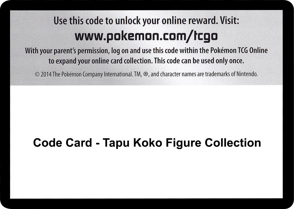 Tapu Koko Figure Collection Box Code