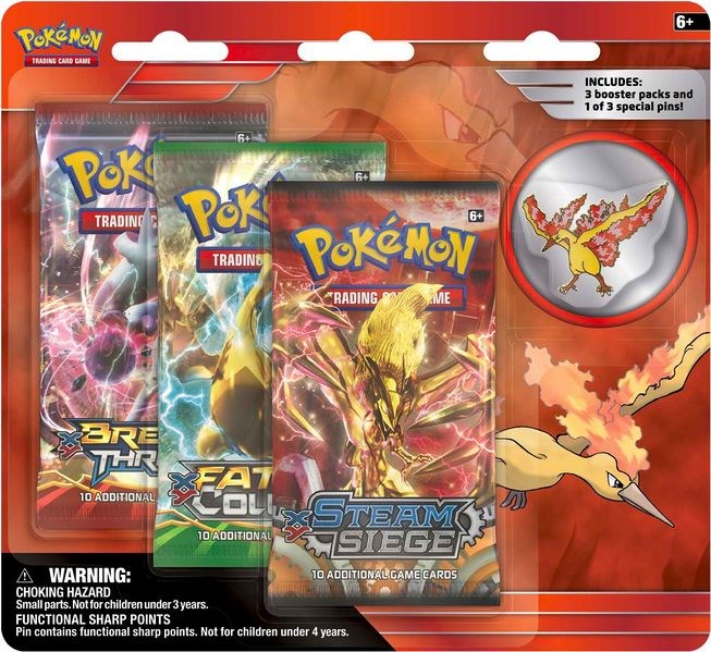 Legendary Birds Pin 3 Pack Blister [Moltres Pin] - Miscellaneous Cards ...