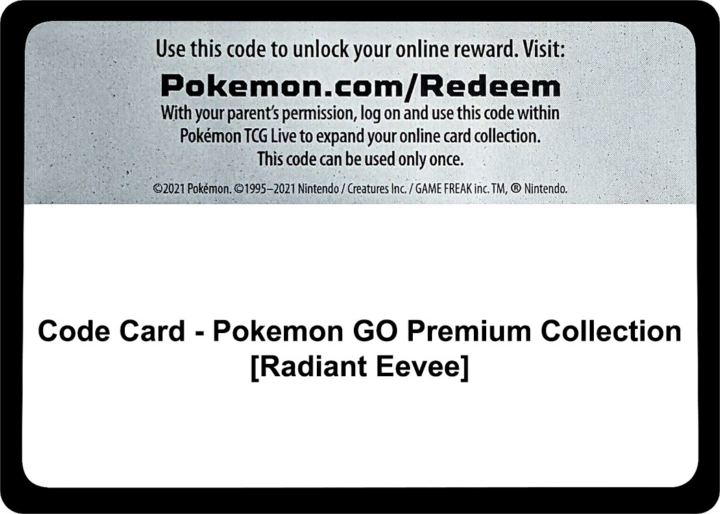 Code Card - Pokemon GO Premium Collection [Radiant Eevee] - Pokemon GO -  Pokemon
