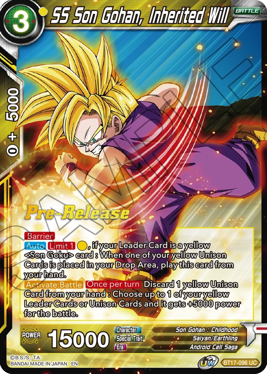 SS Son Gohan, Inherited Will - Ultimate Squad Pre-Release Cards ...