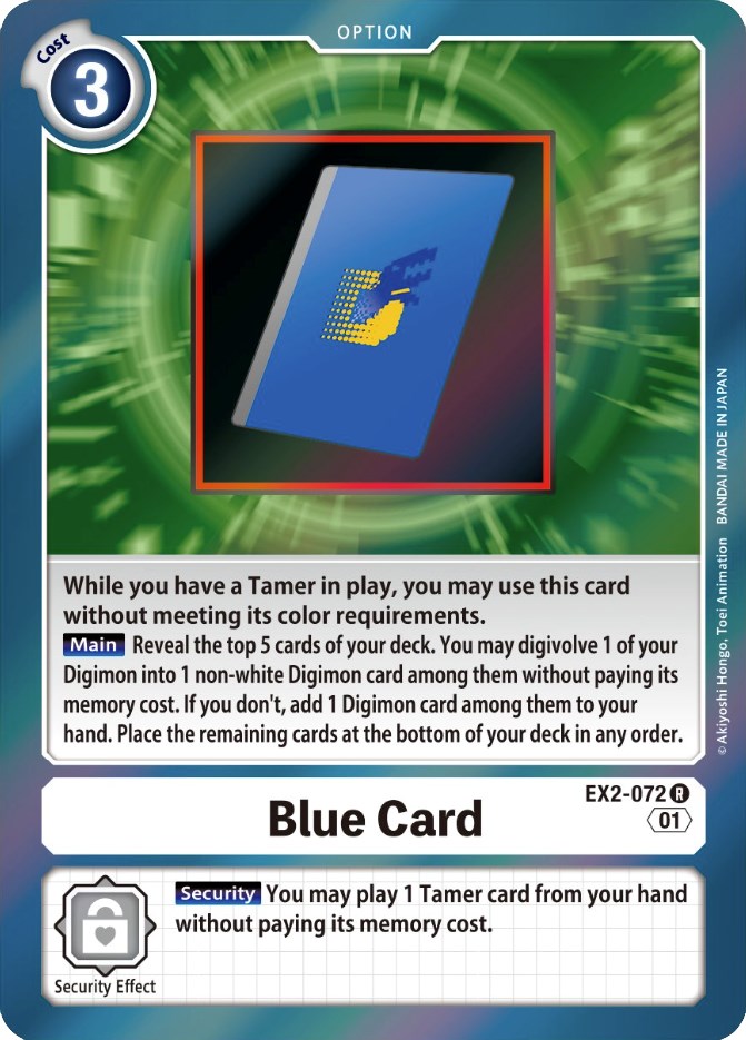 digimon tamers blue card