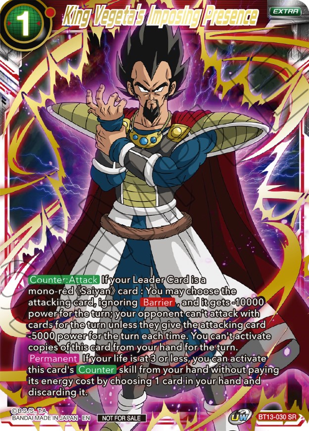 King Vegeta's Imposing Presence (Top 4) - Tournament Promotion Cards ...