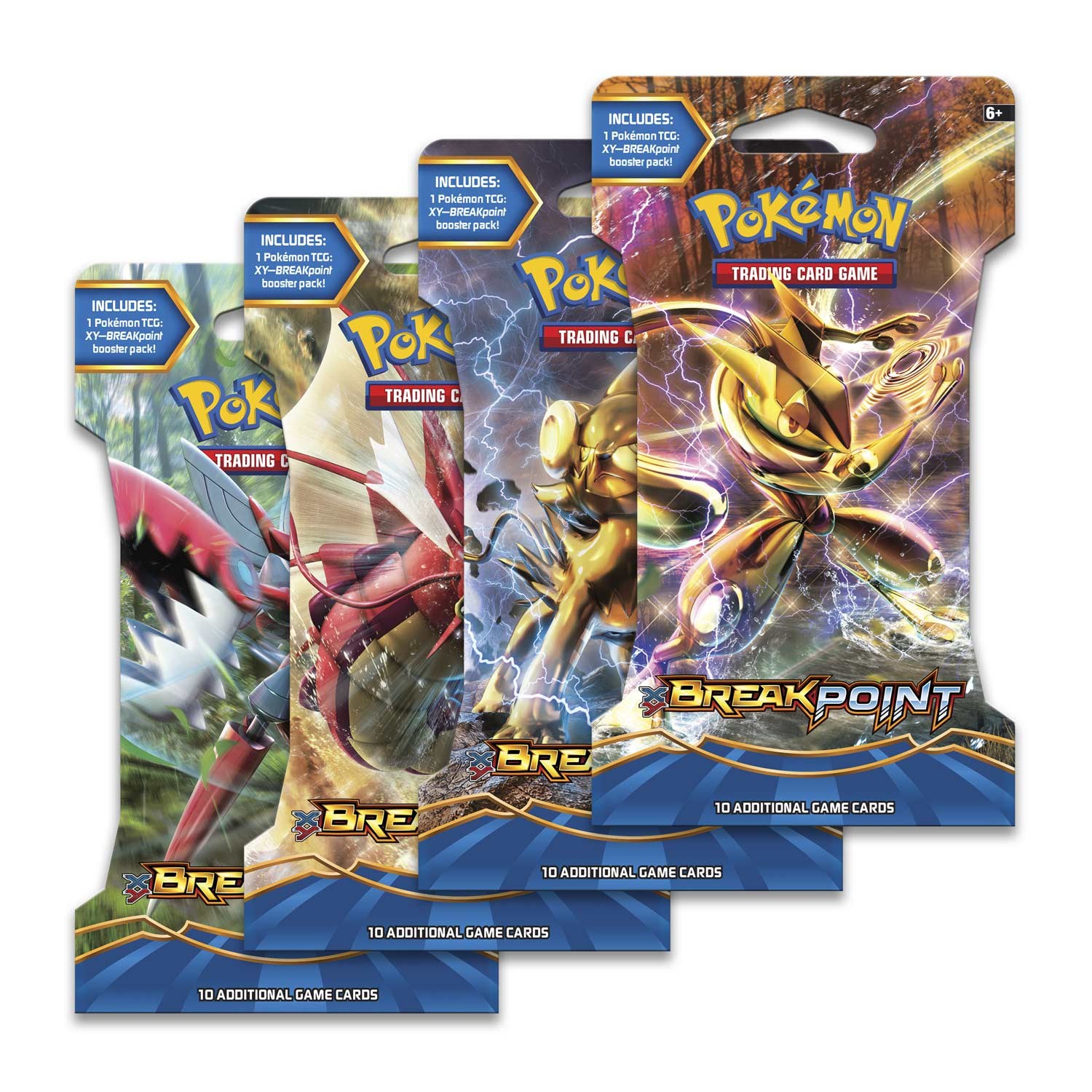 Pokemon XY BREAKPOINT 10 card booster packs All 4 cover arts-FACTORY SEALED 4x 