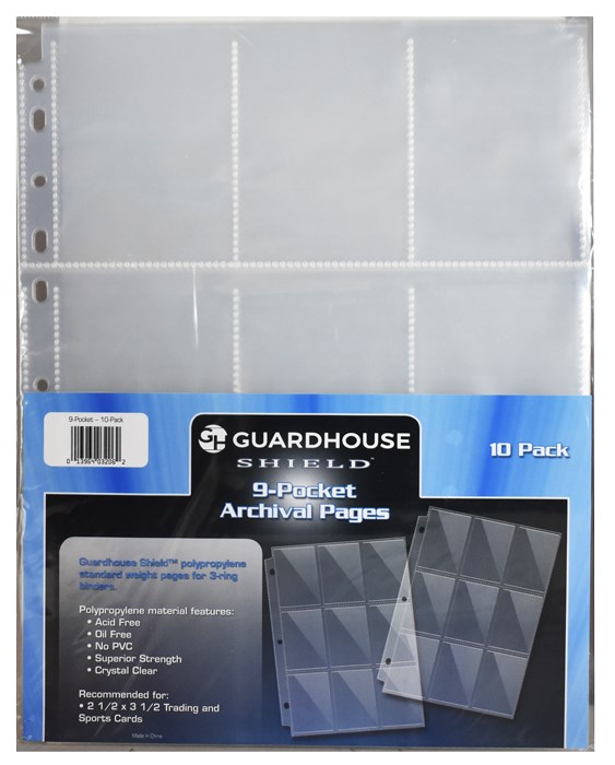 Guardhouse Shield 9 Pocket Archival Polypropylene Pages (10Pack