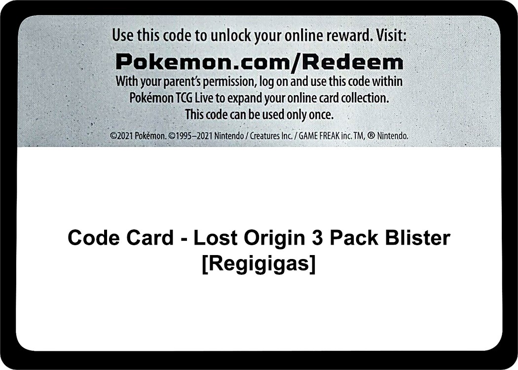 Pokemon Trading Card Games Lost Origin Regigigas 3PK Blister - 3 Sword &  Shield—Lost Origin booster packs 