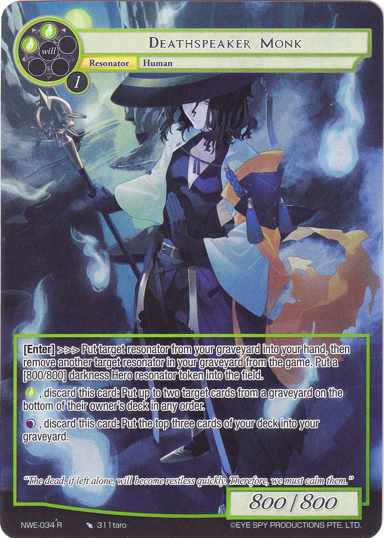 Deathspeaker Monk (Full Art) A New World Emerges Force of Will