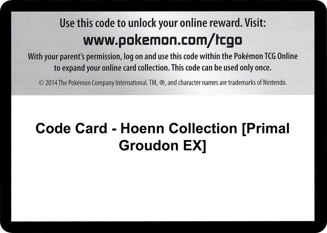 Code Card - Hoenn Collection [Primal Groudon EX] - XY - Phantom